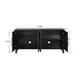 Carved Floral Door Large Storage Cabinet with Metal Handle for Living Room, Kitchen, Entryway