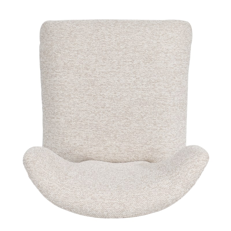 Modern 19.5" W Upholstered Boucle Woven Plush Dining Chair Iron Legs