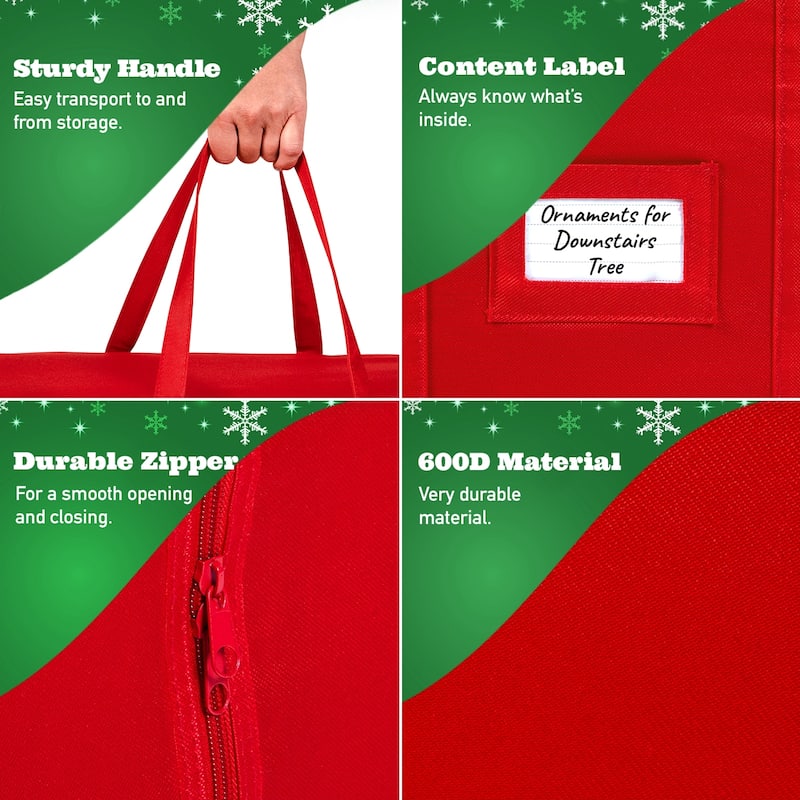 Xmas Tree Storage Bag Large Fits Up to 7.5-8 Ft Artificial Trees Water Resistant (48" x 19" x 19")