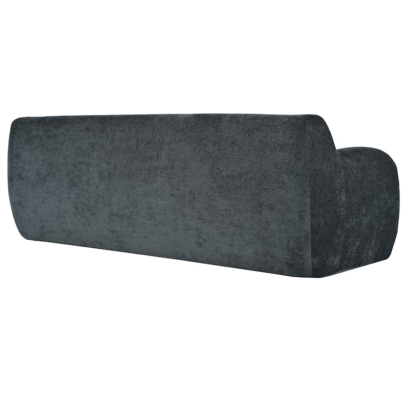 Streamlined Sofa with Curved Design and Extra-Large Seat Depth for Living Room or Guest Room