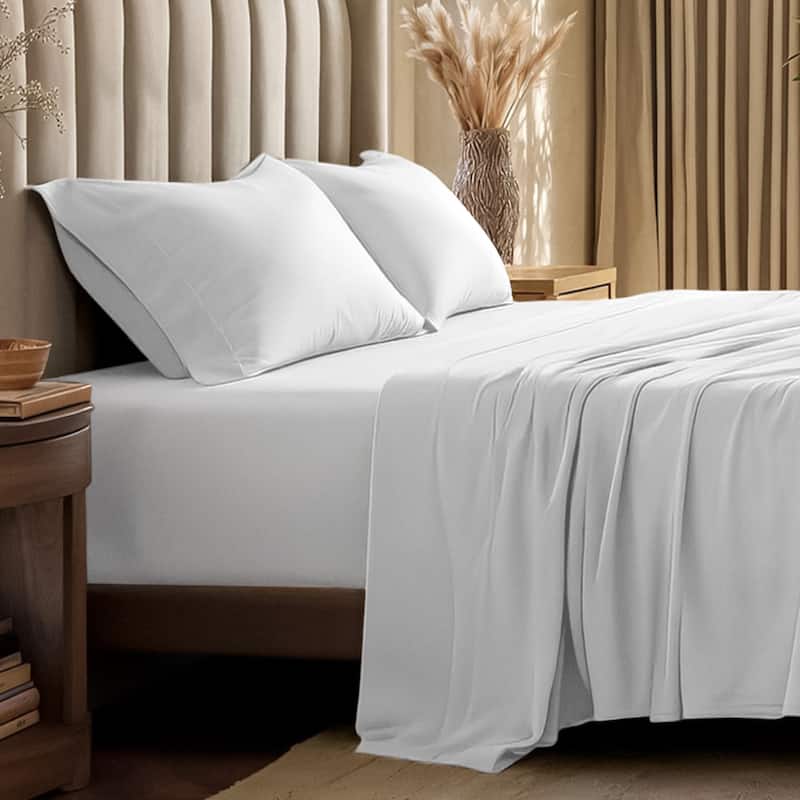 Bare Home Organic Cotton Jersey Sheet Set - Queen - White