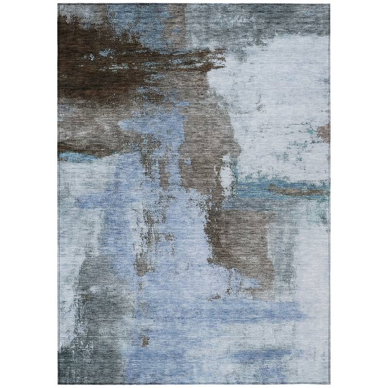 HomeRoots Abstract Transitional Rectangle Outdoor Rug