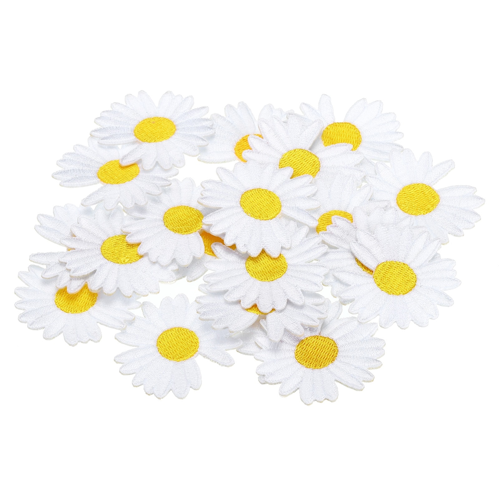 Iron on Patches for Clothes, 30 Pack Flower Patch Hot Melt Adhesive, White