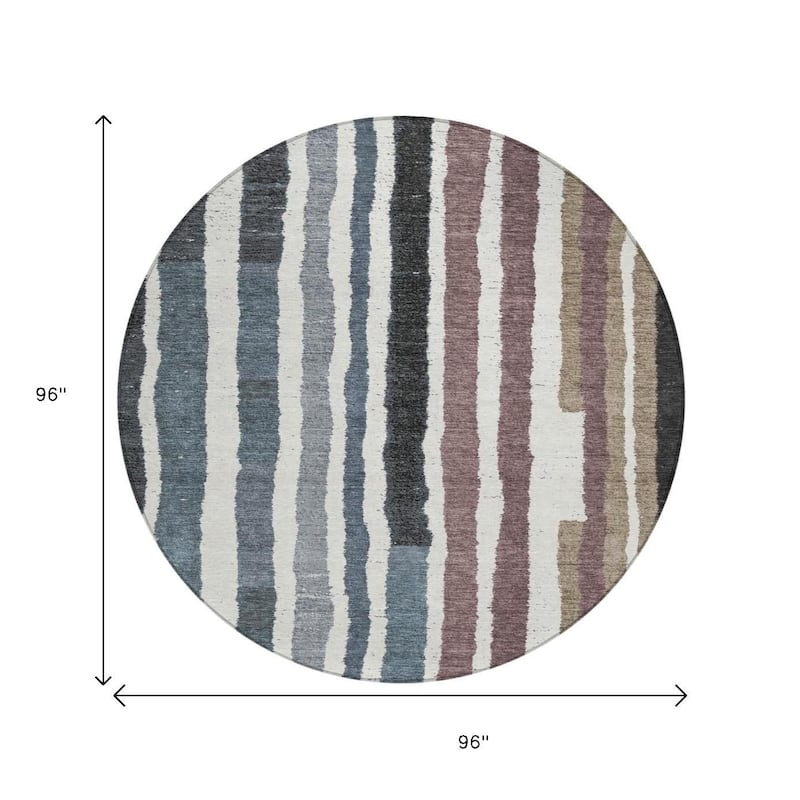 HomeRoots Striped Transitional Rectangle Outdoor Rug
