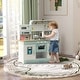 preview thumbnail 2 of 7, Qaba Play Kitchen, Kids Kitchen Playset Pretend Play Cooking with Coffee Machine, Ice Maker, Stove, Gift for Ages 3+ Years Old