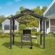 preview thumbnail 4 of 13, Domi Outdoor Living 8' x 5' Hardtop Aluminum Grill Gazebo with Side Shelves and Ceiling Hook