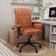 preview thumbnail 5 of 16, Adjustable Height Executive Office Chair High Backrest with 90°-130° Recline Grid-Cut PU Leather & Nail Head Trim
