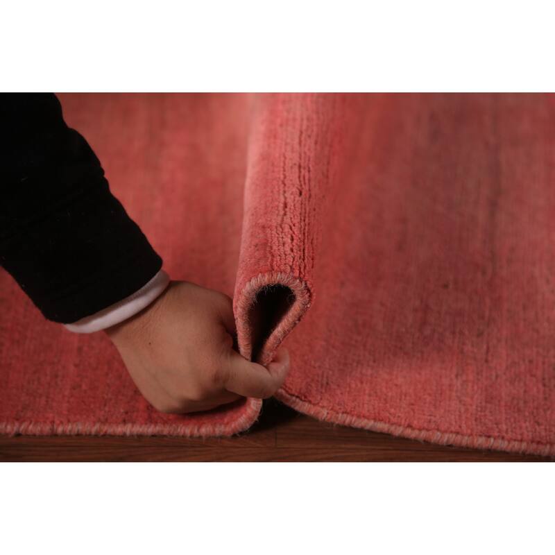 Pink Gabbeh Oriental Area Rug Handmade Wool Carpet - 6'8" x 9'6"