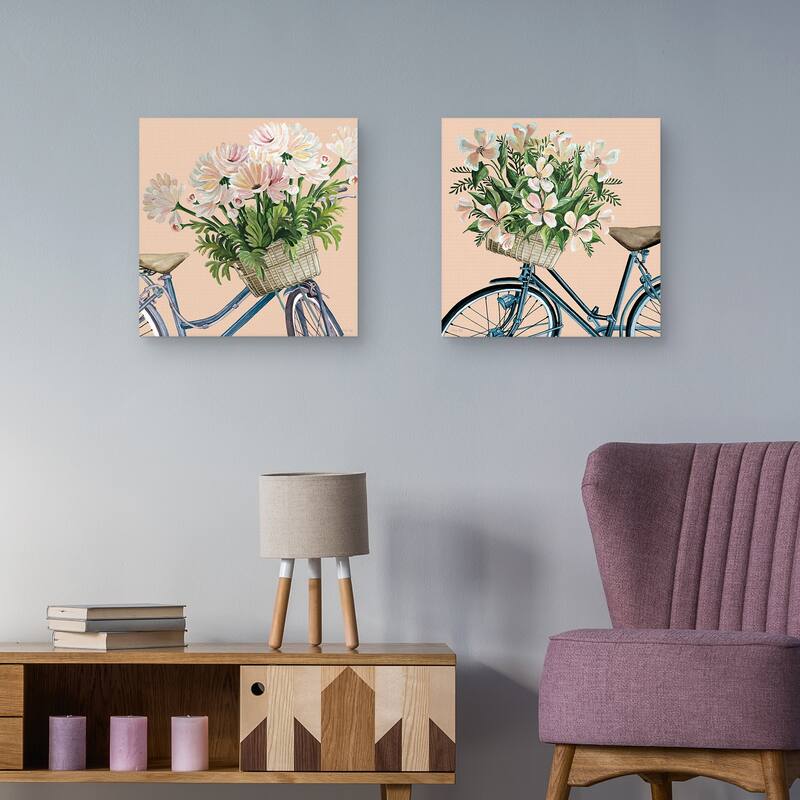 Coral Flowers I, Coral Flowers II by Cindy Jacobs Canvas Art Prints