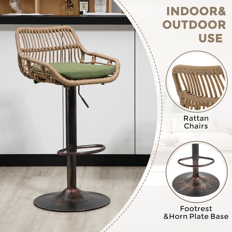 Ostweer Furniture Modern Beige Swivel Bar Stools Set of 2