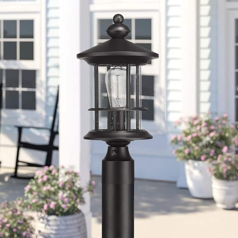 Dusk to Dawn Outdoor Post Light, Outdoor Lighting - 8" x 8" x 16.6"