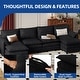 preview thumbnail 23 of 28, Moasis 142 Inch Modular Velvet Sectional Sofa with Movable Ottoman and Pillow Armrest for Living Room