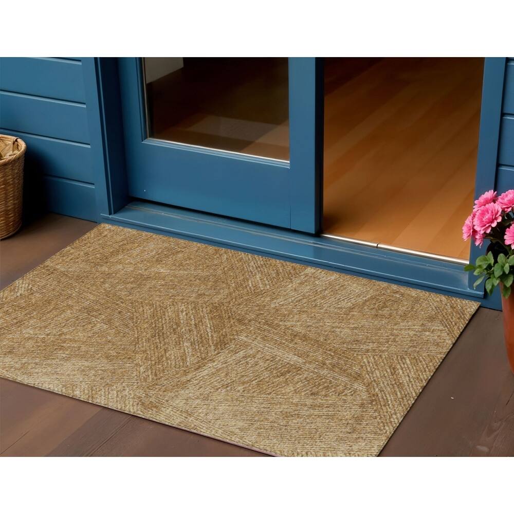 HomeRoots Abstract Transitional Rectangle Outdoor Rug