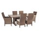 preview thumbnail 10 of 9, Beachcroft 7-piece Beige Outdoor Dining Set with 2 Armchairs