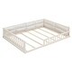 preview thumbnail 8 of 24, Wood Full Size Upholstered Platform Bed with Guardrail and Pillow