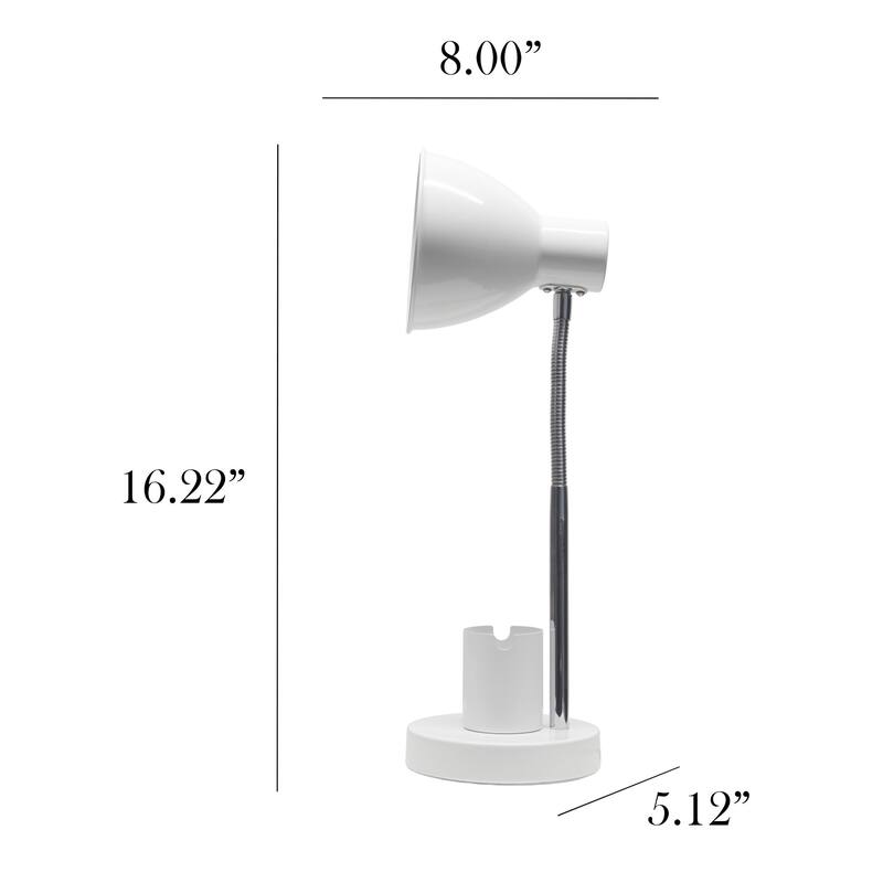 Gooseneck Desk Lamp with Adjustment Shade - 16.25" - Off White