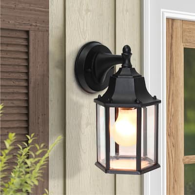 Shekinah 1 Light Outdoor Wall Lantern in Black Finish