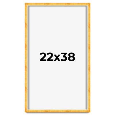 22x38 Shadow Box Frame Gold | 1.625 Inches Deep Real Wood Traditional