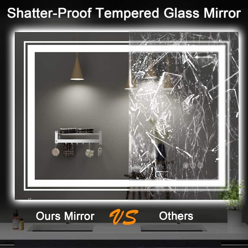 40x24 Inch Frameless LED Bathroom Mirror,Smart Mirror - White