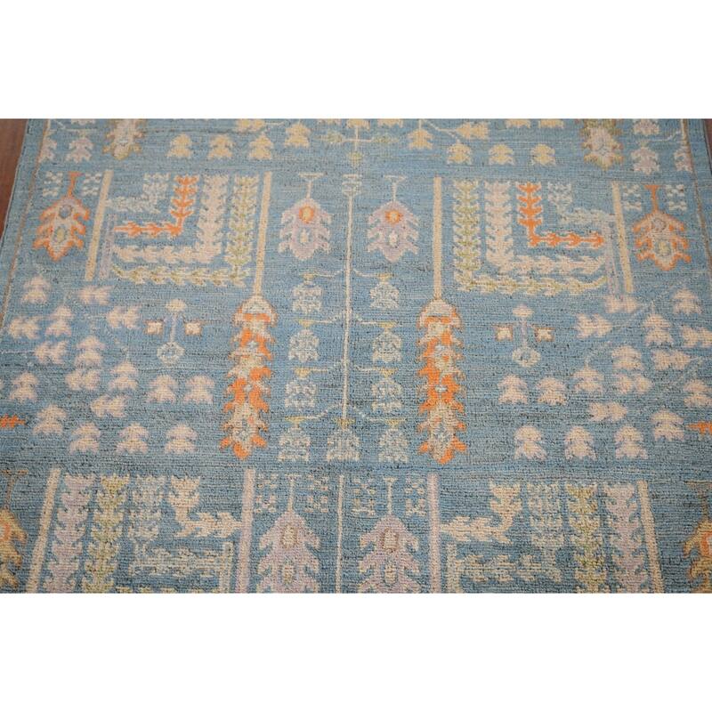Light Blue Kazak Accent Rug Hand-Knotted Wool Carpet - 3'1" x 4'4"