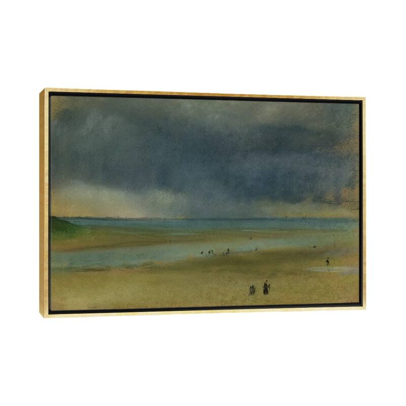 iCanvas "Beside the Sea, 1869 " by Edgar Degas Framed Canvas Print - Gold - 18x26
