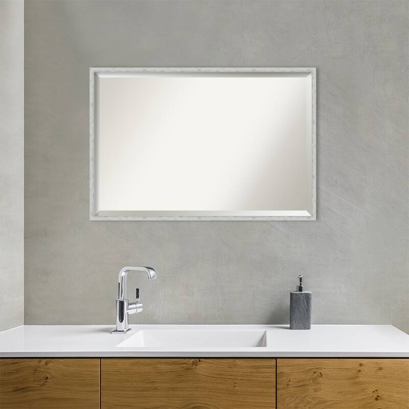 Imprint Beveled Wood Framed Bathroom Vanity Wall Mirror