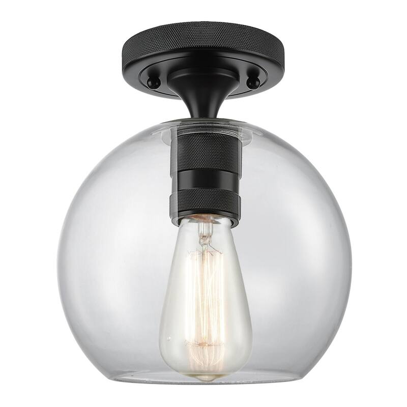 Innovations Lighting 434-1F-G122-8 Crown Point 8" Wide Semi-Flush - Matte Black