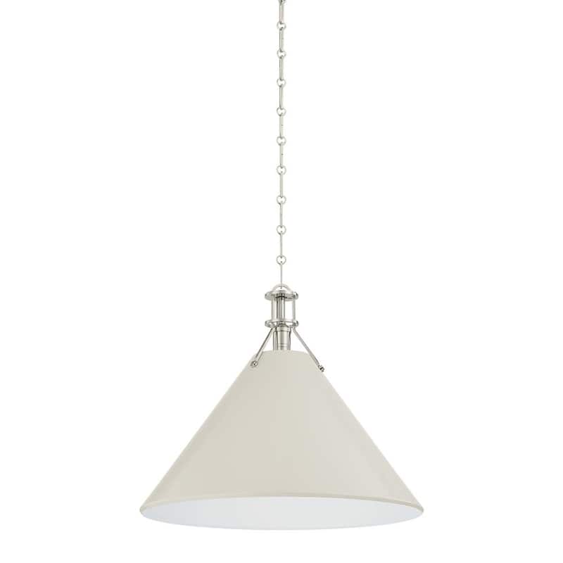 Hudson Valley Lighting MDS352L Painted No. 2 21" Wide Pendant - Polished Nickel / Off-White
