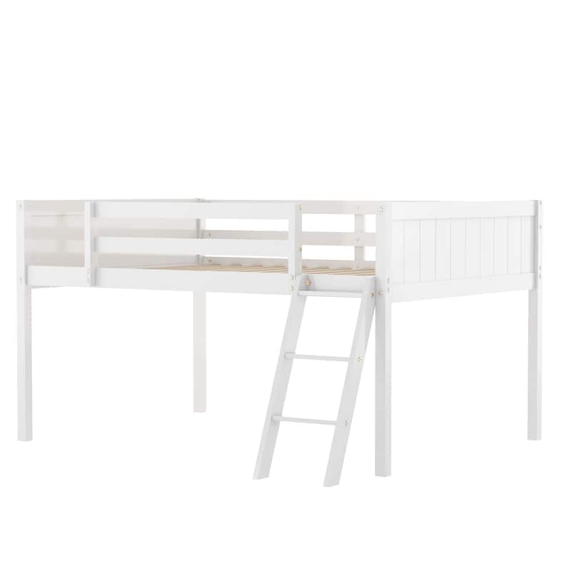 Low Loft Bed with Ladder & Fence Baffle
