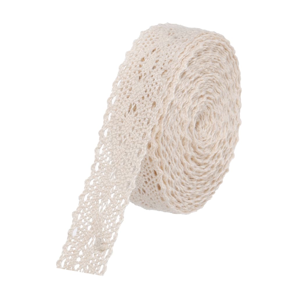 Lace Ribbon Cotton Lace Trim for Craft,Gift Wrappers,Headbands,Wedding - Beige