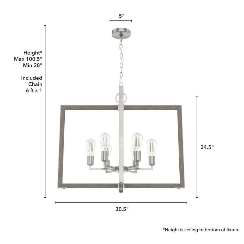 Woodburn Modern Farmhouse Pendant - Foyer, Dining Room, Living Room - Contemporary, Caged, Candle, Transitional, Rustic