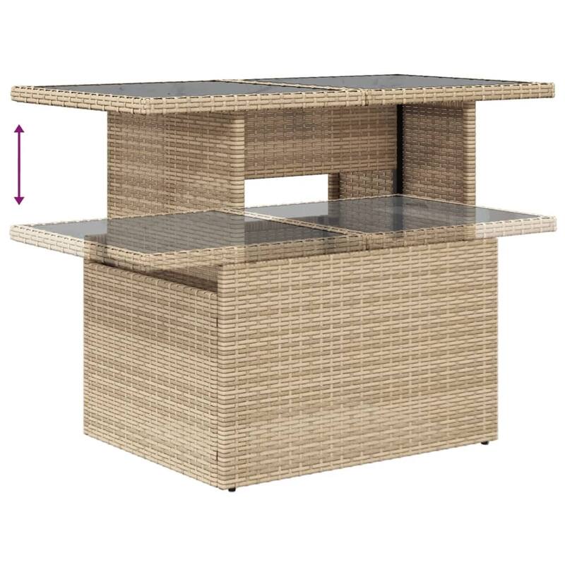 vidaXL Patio Sofa Set with Cushions Outdoor Furniture 5 Piece Poly Rattan - 21.7 x 39.4 x 28.7 in