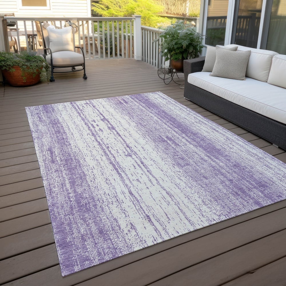 Machine Washable Indoor/ Outdoor Chantille Stripes Ombre Rug