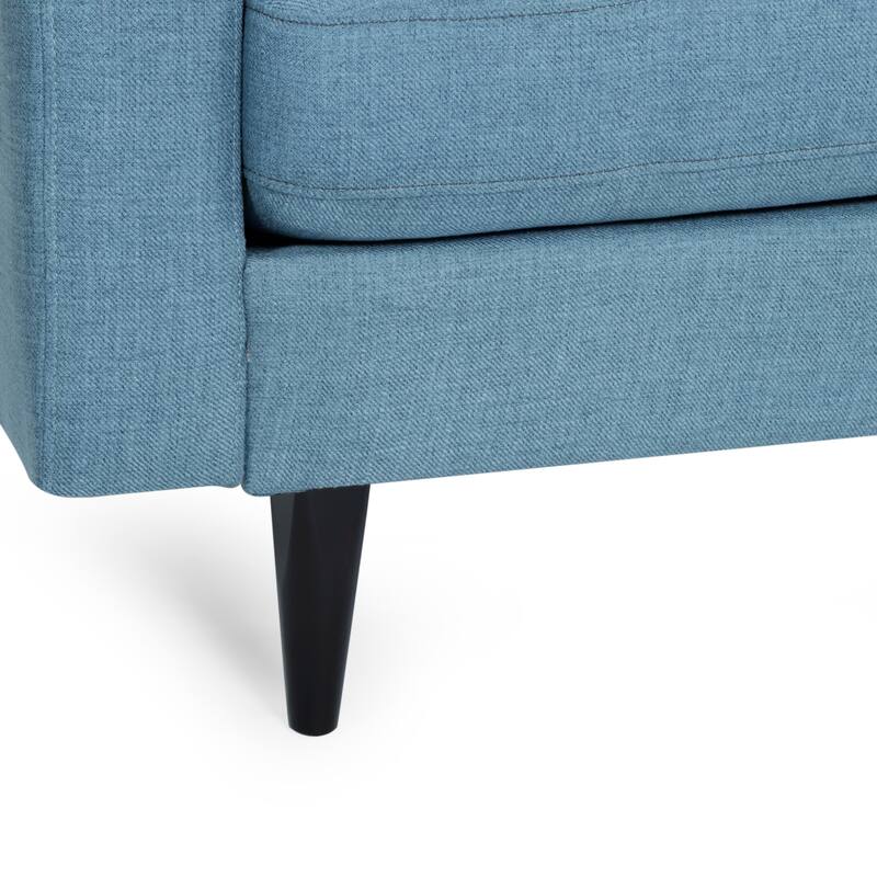 Button Tufted 3-seater Sofa with Birch Wood Legs