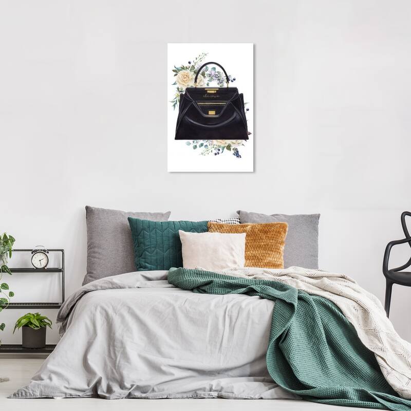 Wynwood Studio Canvas Fashion and Glam Peekaboo Bag White and Glam Wall Art Canvas Print - 24 x 16