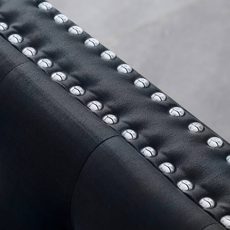 Copper Velvet Button Tufted Living Room Set with Sofa, Loveseat, and