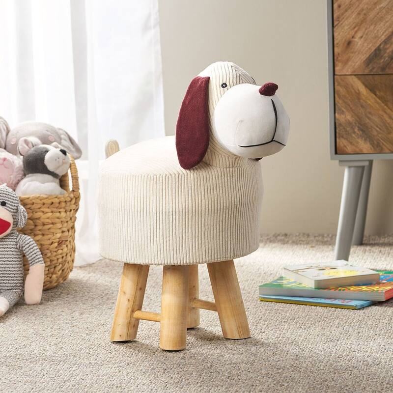 Animal Shaped Kids Chair Children Ottoman - Dog( Corduroy)