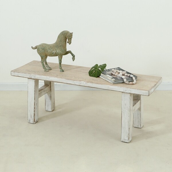 Small white wooden bench top