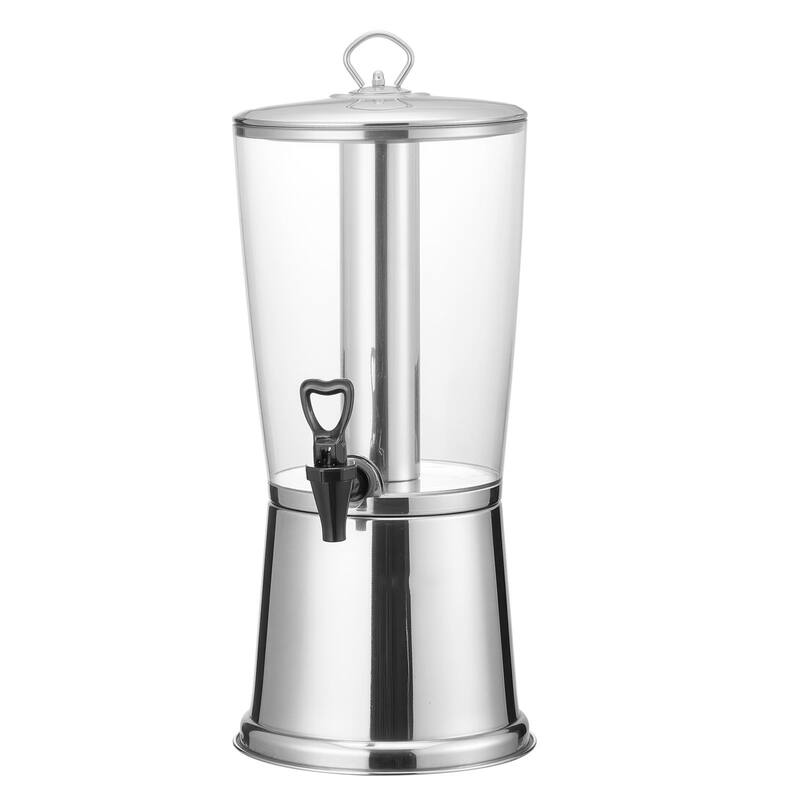 2.1-Gal Stainless Steel Beverage Dispenser with Ice Core and No-Drip Spigot for Juice or Water - 11.8 x 9.5 x 22.4 in
