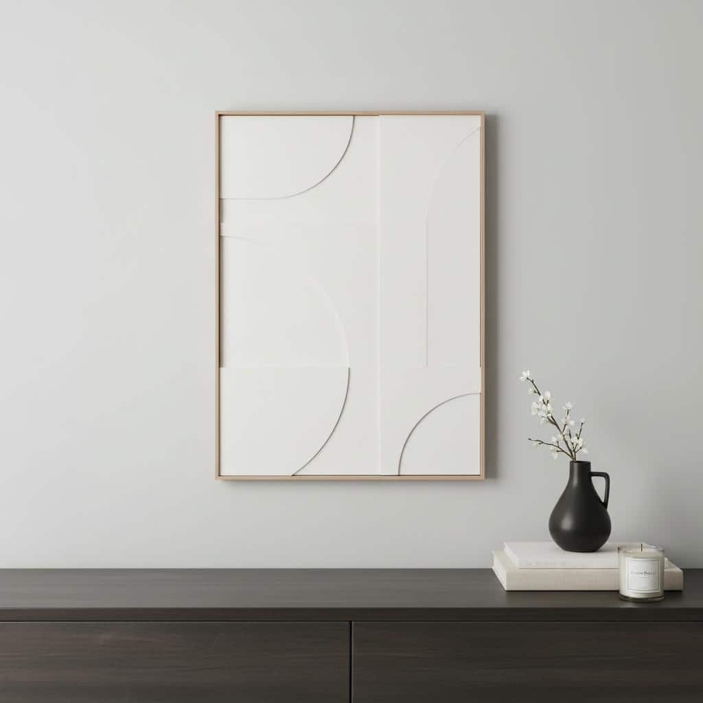 HomeRoots Modern Geo Shapes Brown Shadowbox Wall Art