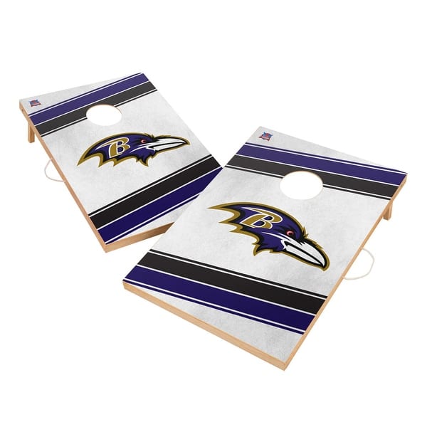 slide 2 of 5, Baltimore Ravens NFL 2x4 Tailgate Cornhole Boards Include Carrying Case