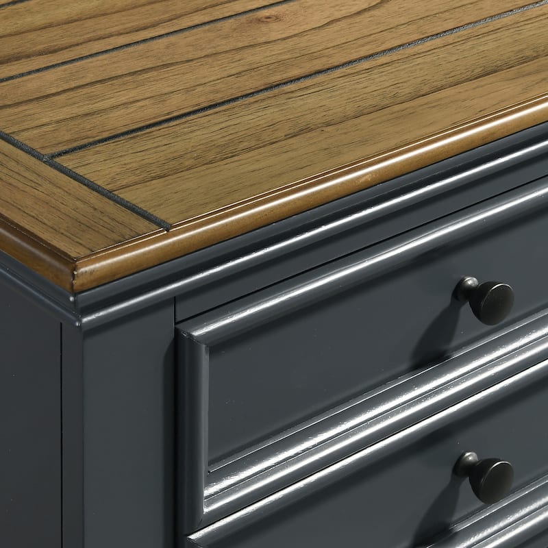 Roundhill Furniture Clelane Wood Bedroom Set with Bed, Dresser, Mirror, and Two Nightstands