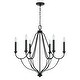 preview thumbnail 1 of 2, Bentley 30" 6-light Black Iron Chandelier