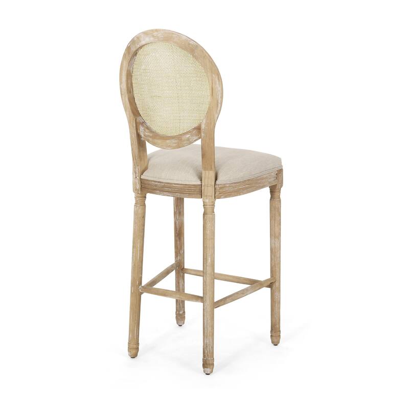 Epworth French Country Upholstered Wooden Barstools (Set of 2) by Christopher Knight Home