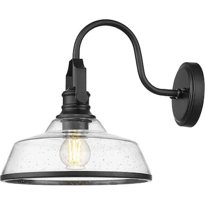 1 pack garage light black porch light glass, metal wall light