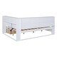 preview thumbnail 16 of 43, USB Ports on L-Shape Storage Headboard Bed Frame, Wooden DayBed Sofa Bed, Wooden Slat Platform Bed with 2 Drawers