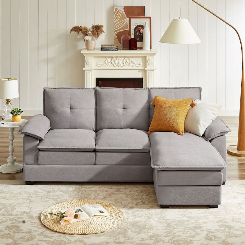 82.28 Inches L Shape Sectional Sofa with Cloud Seats for Living Room