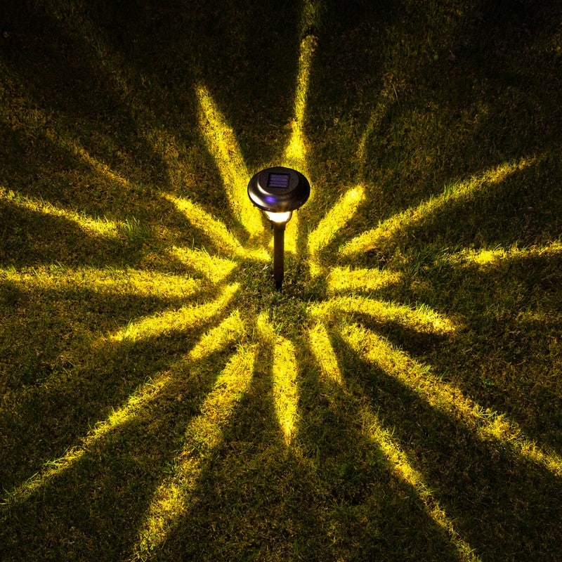 Soltoostar 6-pack Black Solar Pathway LED Lights with Waterproof
