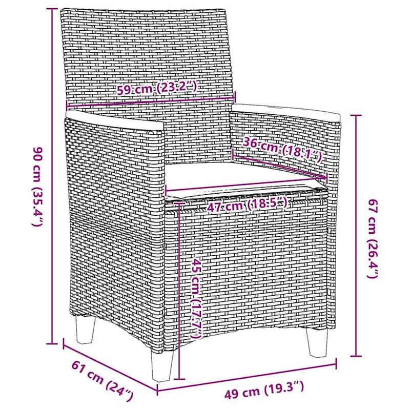 vidaXL Garden Dining Set Poly Rattan