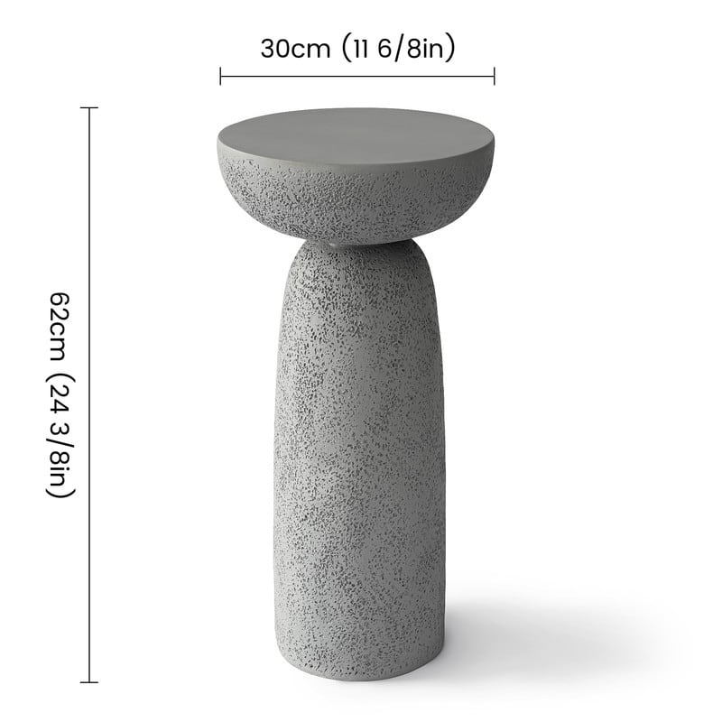 Travertine Stone Finish End Table Accent Side Table